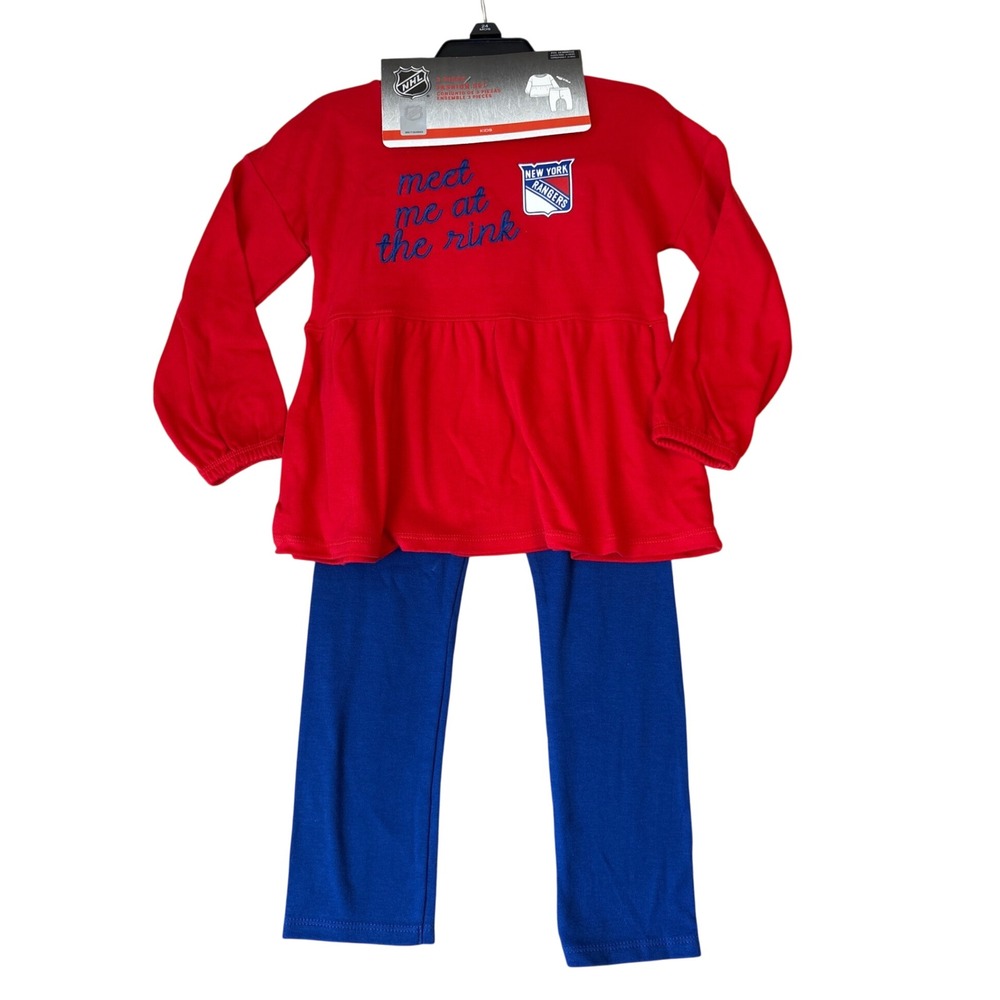 NHL New York Rangers Pajama Set Girls Red Blue NWT SIZE 24M